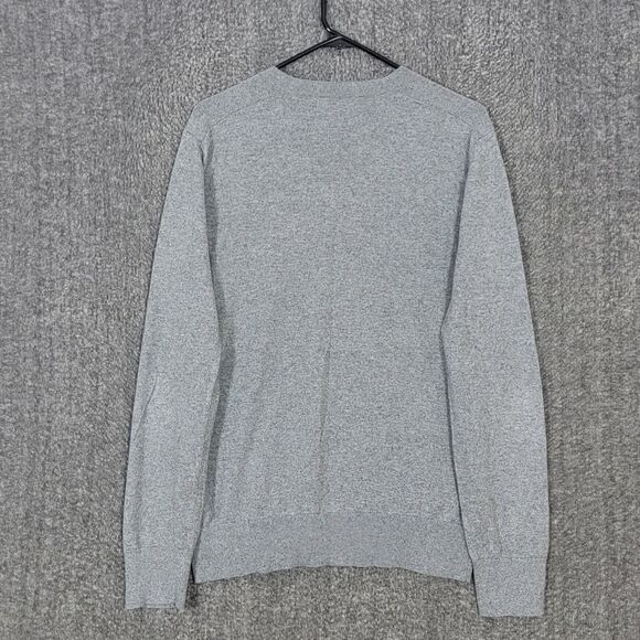 Banana Republic Sweater Mens Medium Gray Silk Linen Blend Long Sleeve V Neck - Picture 7 of 12